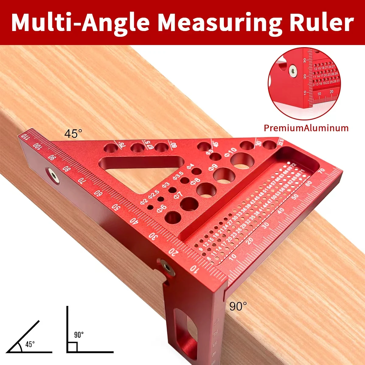 多角度木工三角定規、精密測定&マーキングツール - Woodworking Multi Tool のレビューと価格
