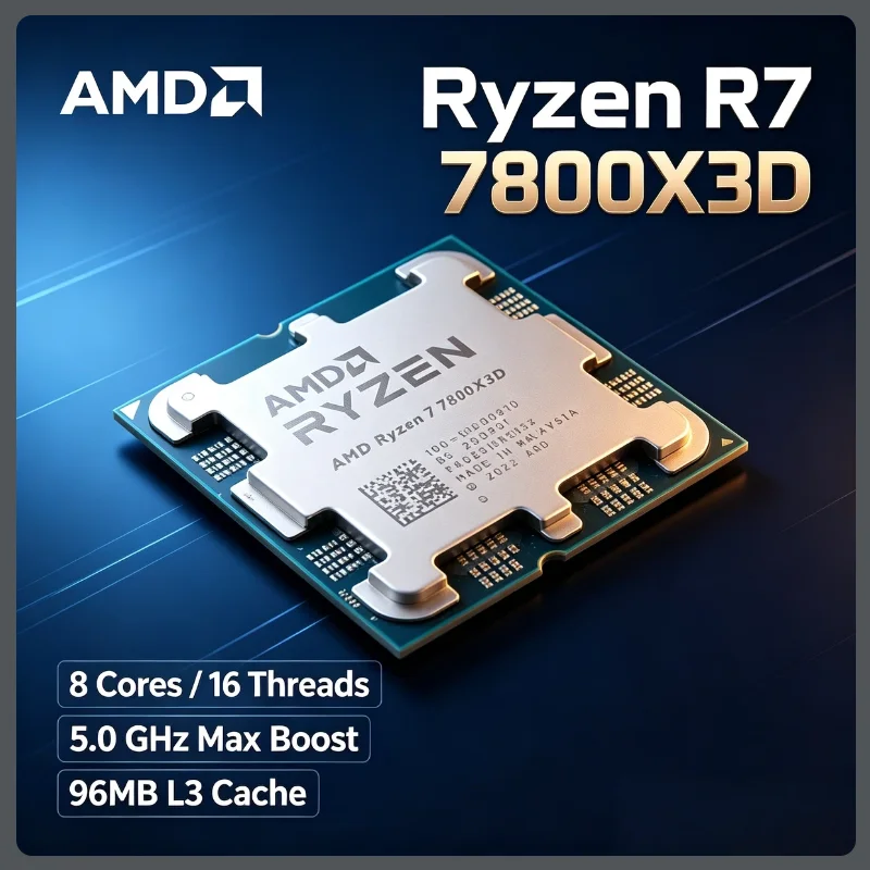 

AMD Ryzen 7 7800X3D 8 Core 16 Thread 5.0GHz 5NM B650 Socket AM5 L3 96M R7 7800X3D Processor 120W DDR5 Tray No Fan