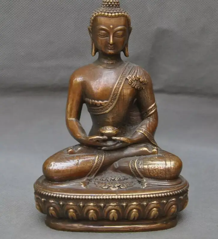 

6" old Tibetan bronze Shakyamuni Sakyamuni Shakya Mani Medicine Buddha statue