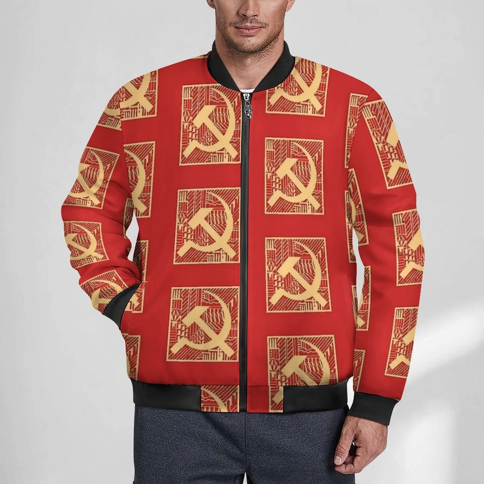 

CCCT Vintage Soviet Art Casual Jackets Waterproof Windbreak Man Graphic Coats Winter Modern Outerwear Jacket Big Size 5XL 6XL