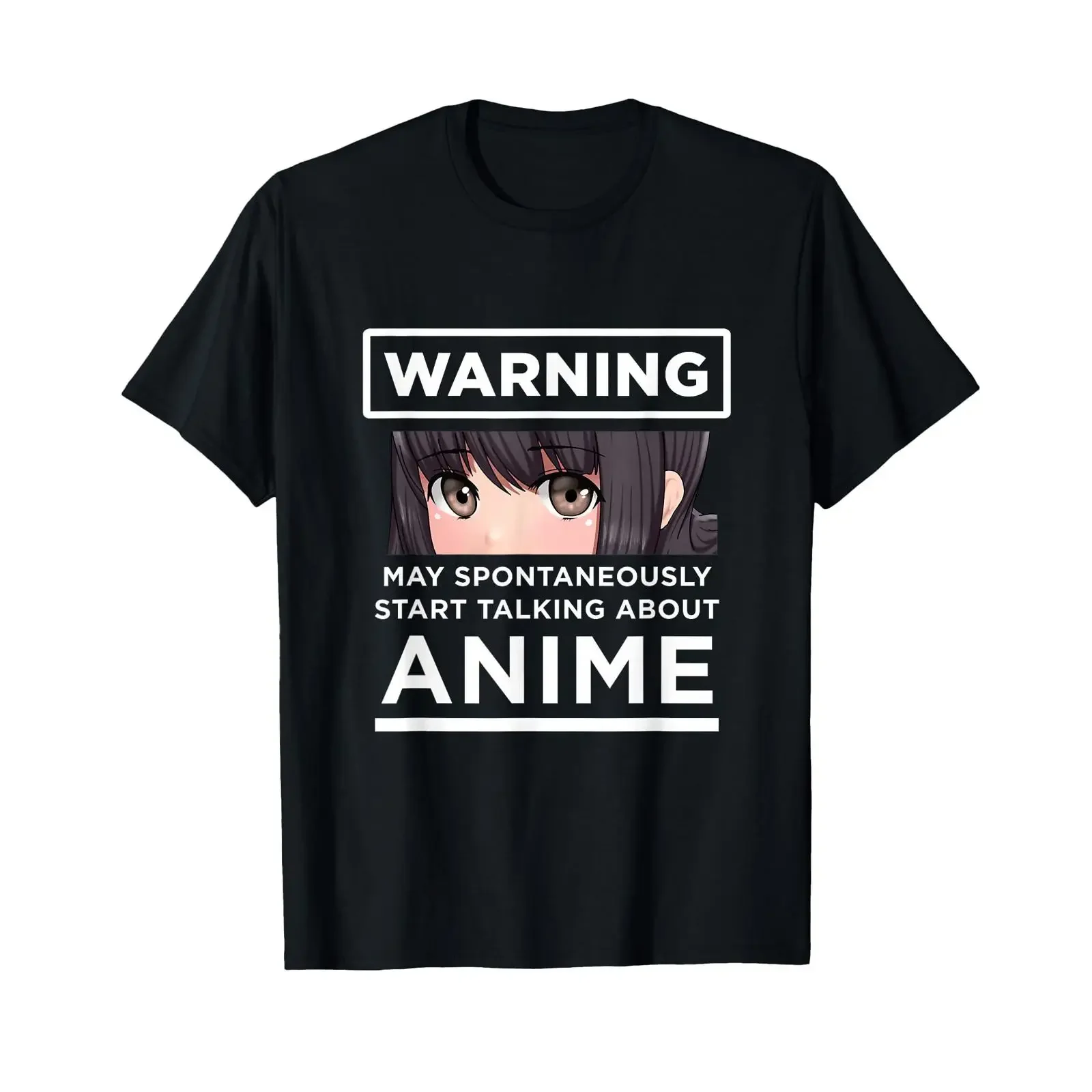 Warning May Spontaneously Start Talking About Anime T Shirt vintage Washed Comfortable Slightly Breathable designer clothes