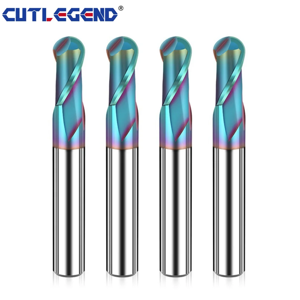 1 Stück Kugelkopf-Schaftfräser mit DLC-Beschichtung aus Wolframkarbid R0.5 R0.55 R0.75 R1 R1.05 R1.5 R2 R2.5 R3 R4 R5.95 R6 für Aluminium und Kupfer – Detail 1