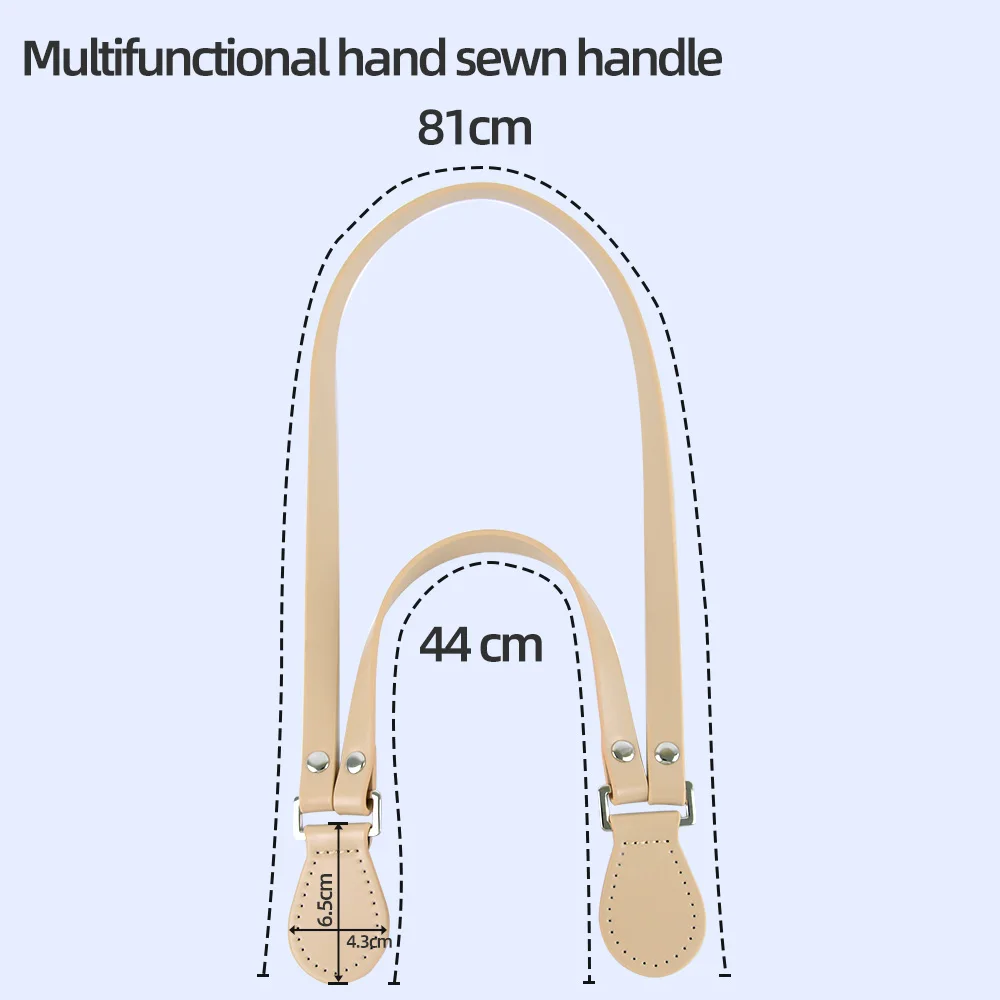 1 Pair of Multifunctional Hand Stitched Sewn Leather Bag Straps Handles Replacements for Single Shoulder Held Bags Accessories