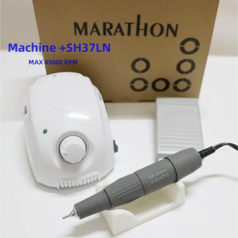 45K New Arrival STRONG 210 MARATHON  H37LN Handpiece 65W 45000rpm Nail Drills Manicure Machine Pedicure Electric File Bits Kit