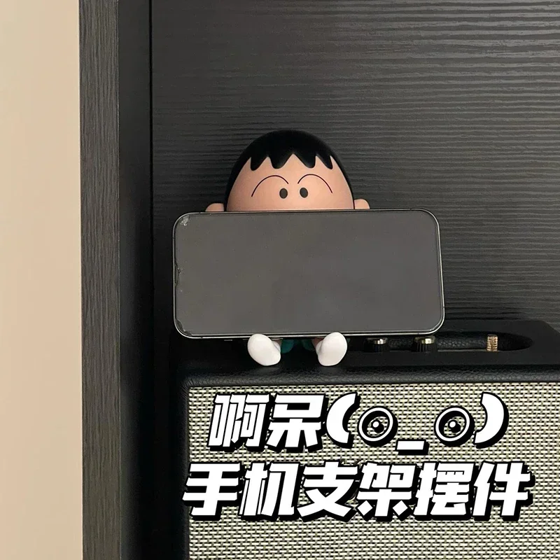 Krayon kartun shin-chan Boochan pemegang telepon Desktop Anime ornamen menonton Tv kartun telepon mendukung boneka lucu hadiah anak perempuan