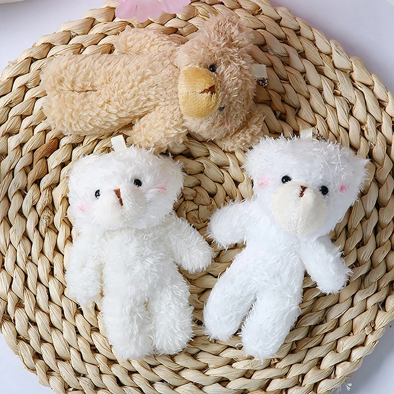 11cm Kawaii Bear Plush Doll Keychain Toys Cartoon Animal Plush Stuffed Dolls Keychain Pendant For Girl Birthday Small Gift Decor