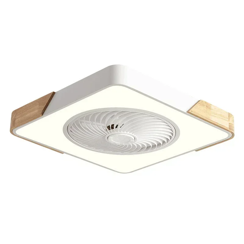 Imagem -05 - Redonda Quad Quarto Ventilador de Teto Piso Baixo Madeira Simples Design Estilo Japonês Led Fans Lamp 110v 220v App Controle Remoto Fãs Inteligentes