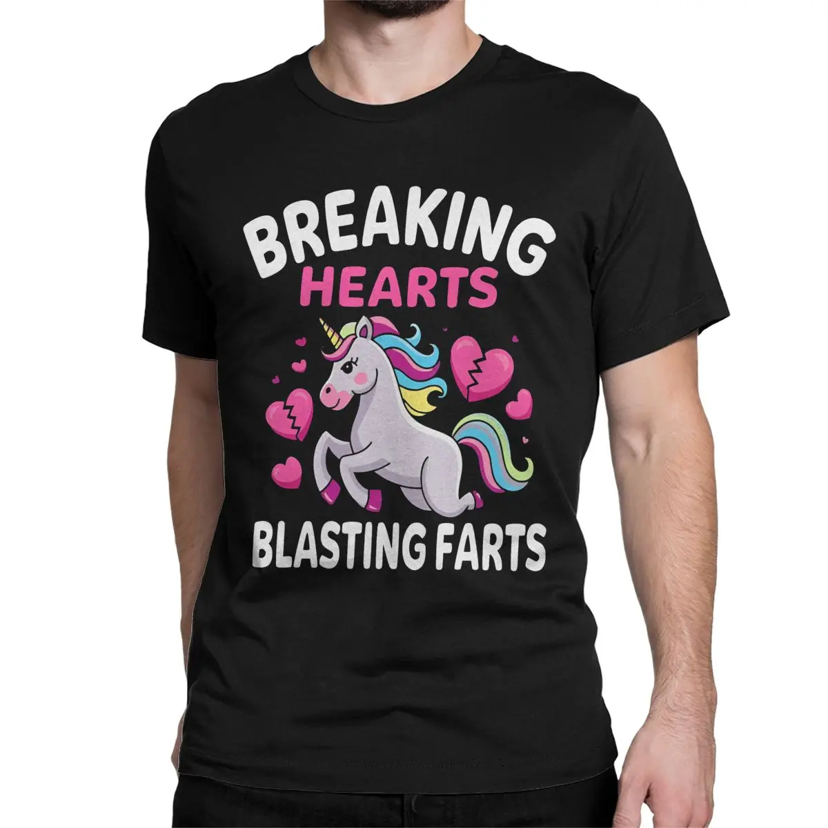 Breaking Hearts Blasting Farts Unicorn T Shirts Men Women 100% Cotton T-Shirt Valentine Tee Shirt Short Sleeve Tops New Arrival