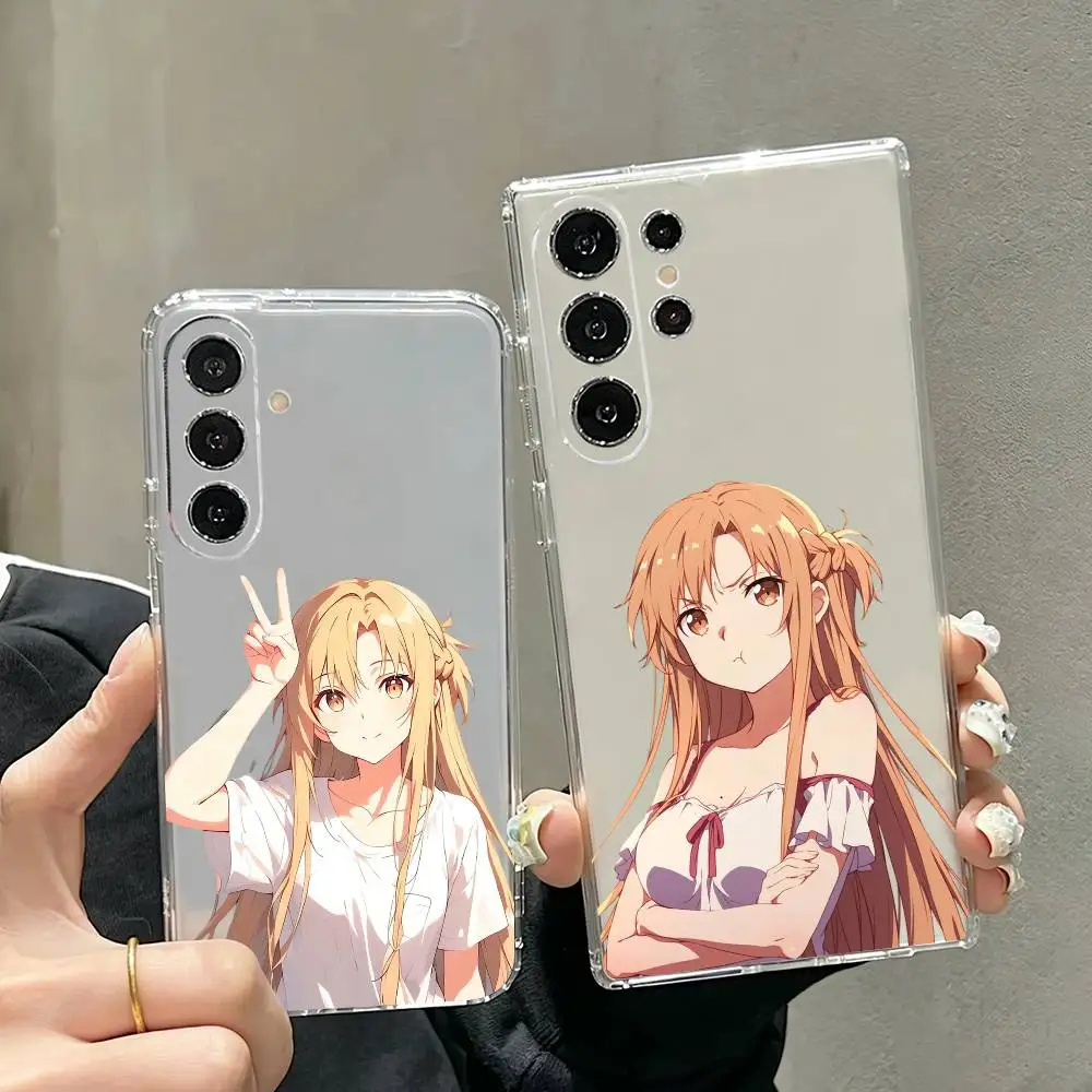 Anime Sword Art Online Asuna  Phone Case Transparent Silicone Soft For Samsung S25,S24,S21,S22,S23,S30,Ultra,S20,Plus,Fe