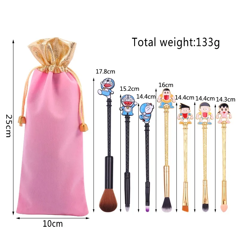 

Doraemons Cute Makeup Brushes Set Including Eyeshadow Brush Lip Brush Sponge Stick Contour Blush Brush Full Beauty Makeup Tools