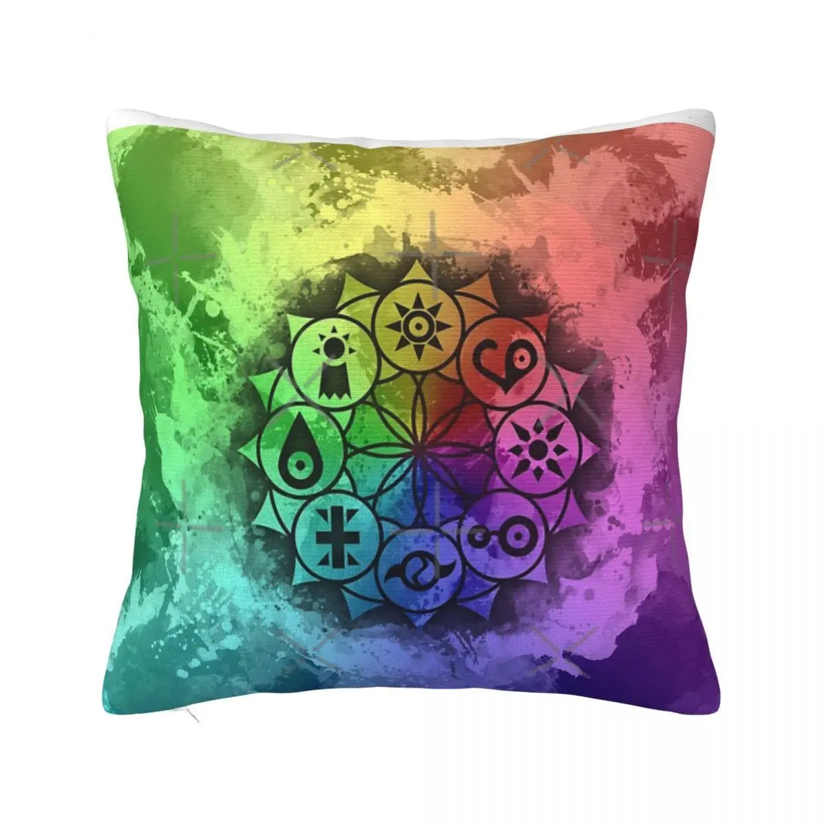 Digimon Mandala Paint Pillowcase Ornamental Pillows Room Decorating Items Pillow Case Pillow Cover