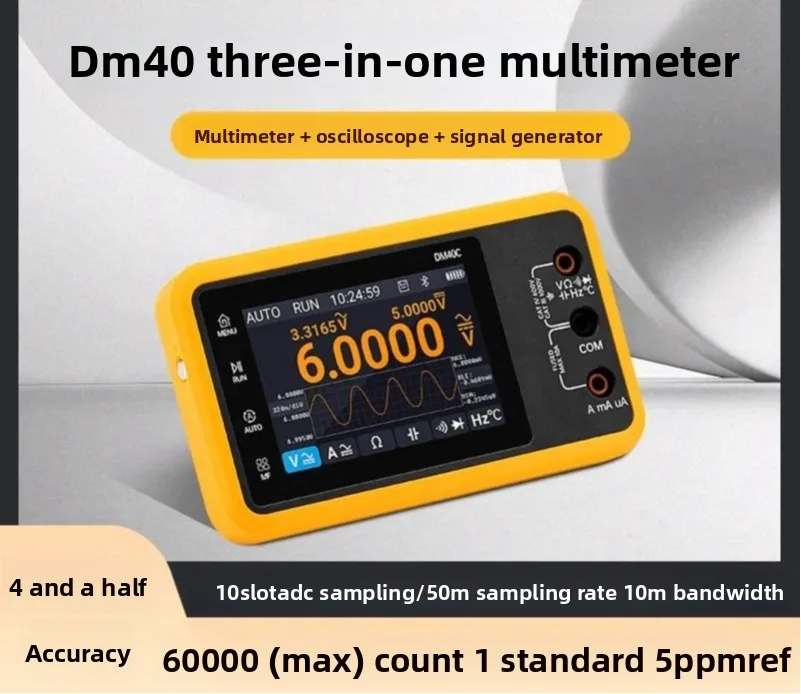 DM40 4.5 Digit 3 in 1 Handheld Portable Digital Multimeter Oscilloscope Signal Generator