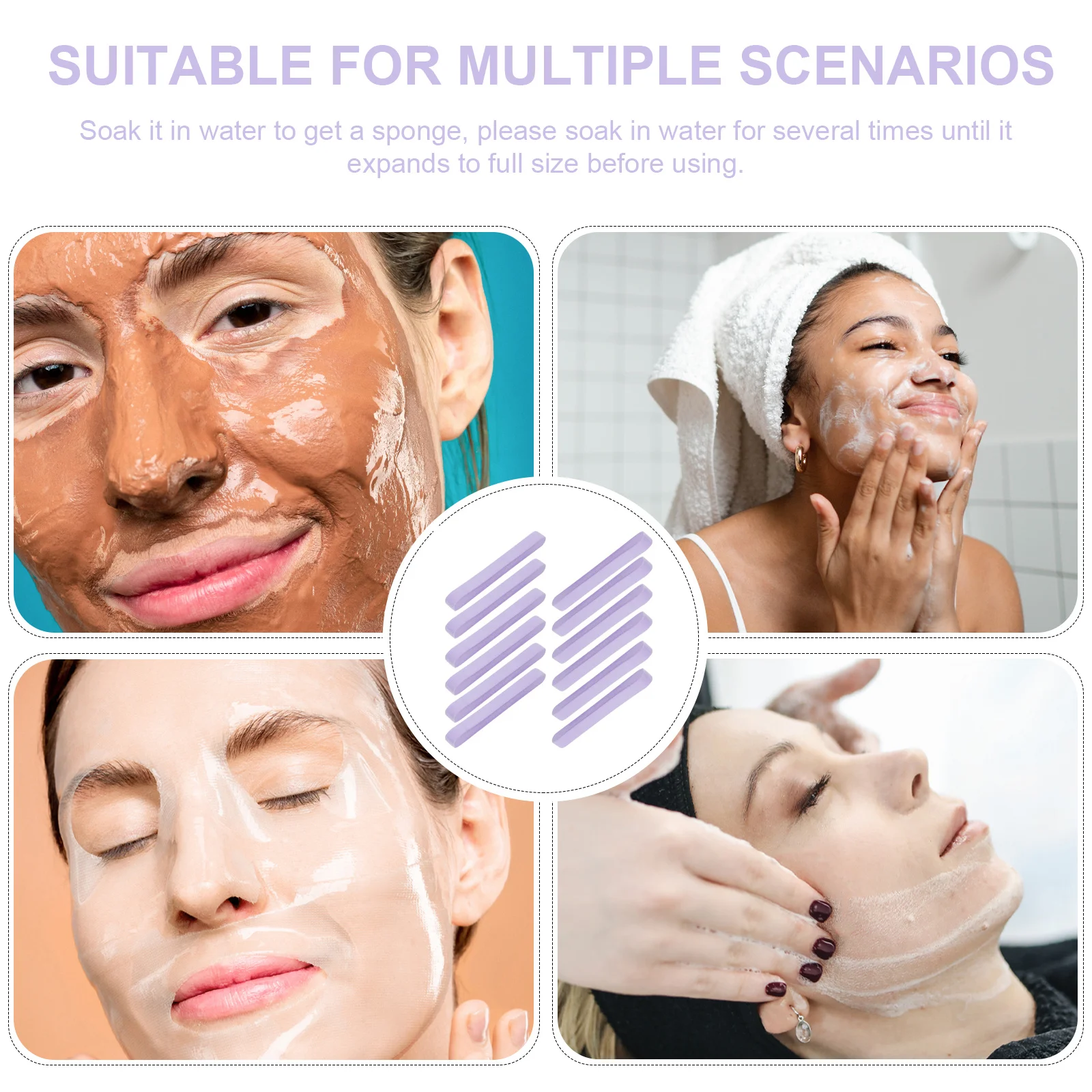 

120pcs Cleansing Facial Sponge Portable Makeup Remover Exfoliating Skin Care Pad Deep Cleanser For Daily Face Wash