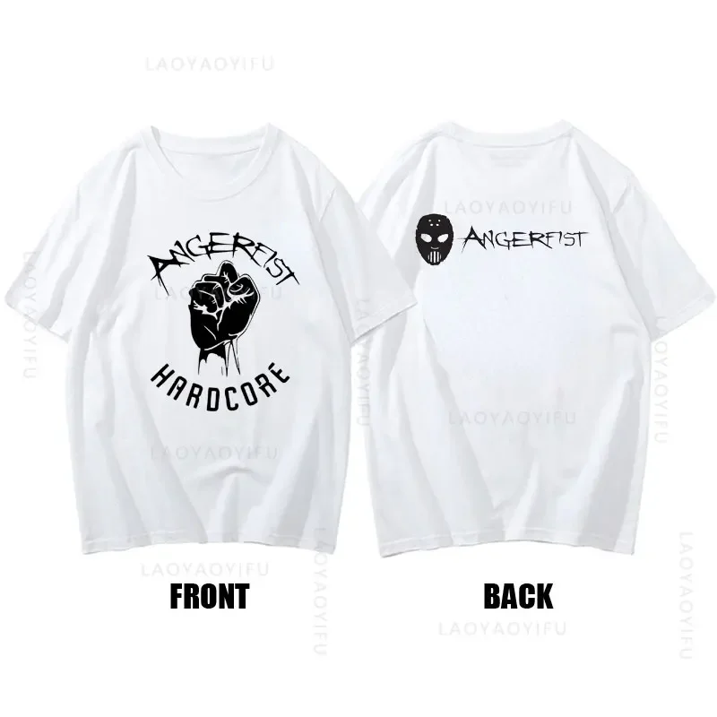 Homens Angerfist Manga Curta Camiseta, Holandês Gabber Música Tema, Verão Streetwear, Roupas de Ginásio, O-Neck Moda, 100% Algodão