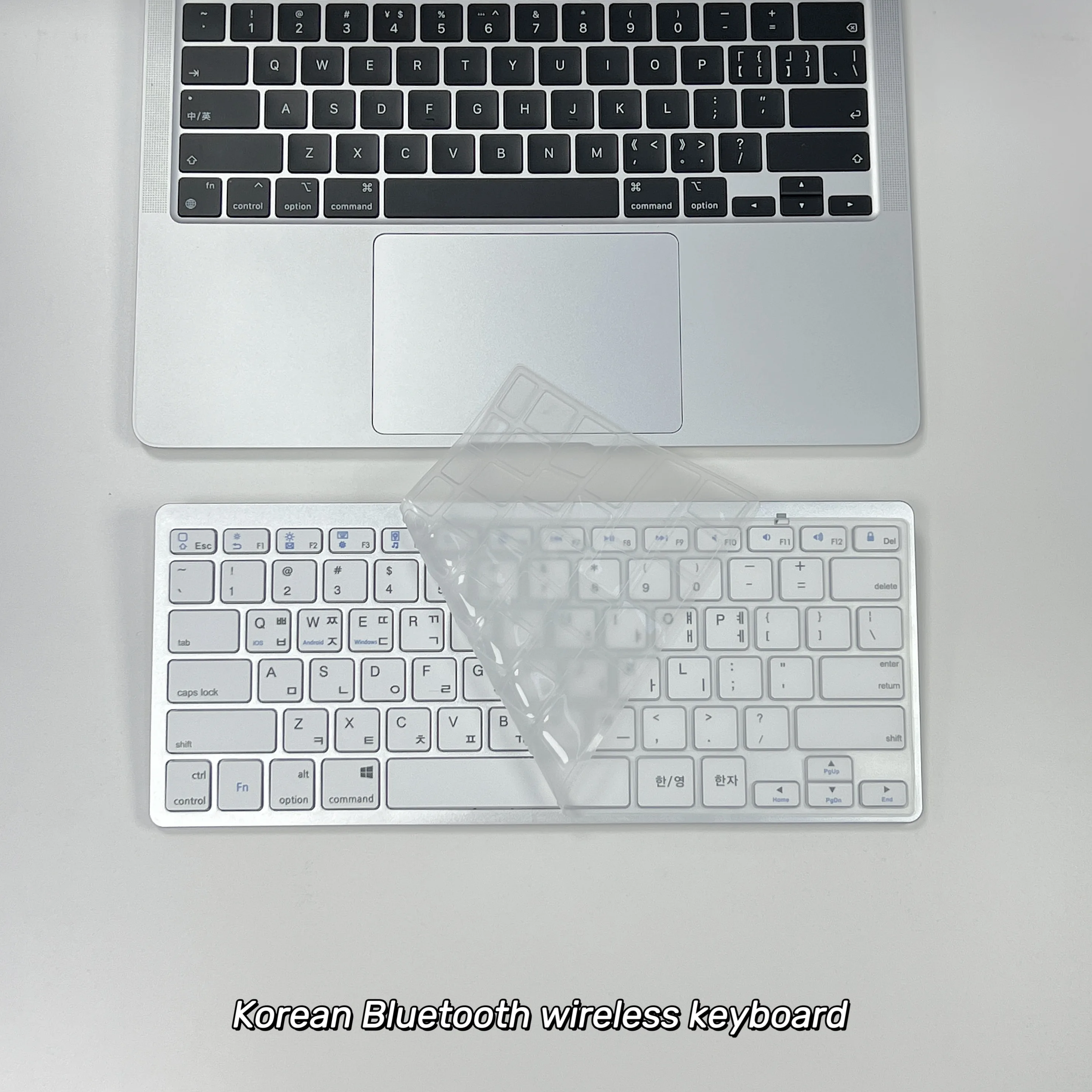Japanese/Korean/Arabic/Russian/French/Spanish BT Wireless Keyboard Ultra Thin Lightweight Low Noise Keyboards for MacBook/iPad