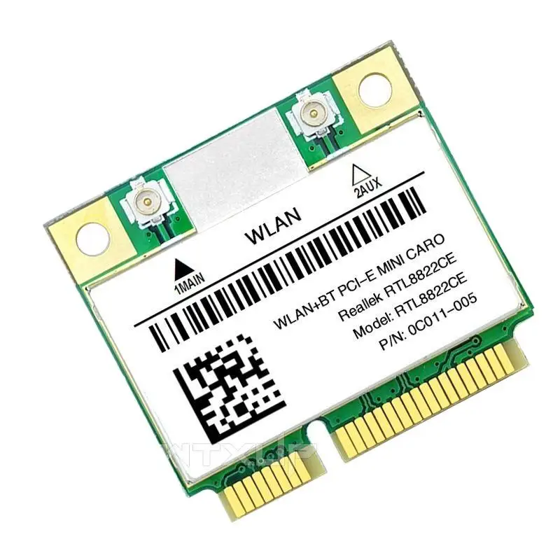 1 مجموعة 802.11AC شبكة صغيرة Pcie واي فاي بطاقة وهوائي لأجهزة الكمبيوتر المحمول ويندوز 10 11 RTL8822CE RTL8821CE BT5.0