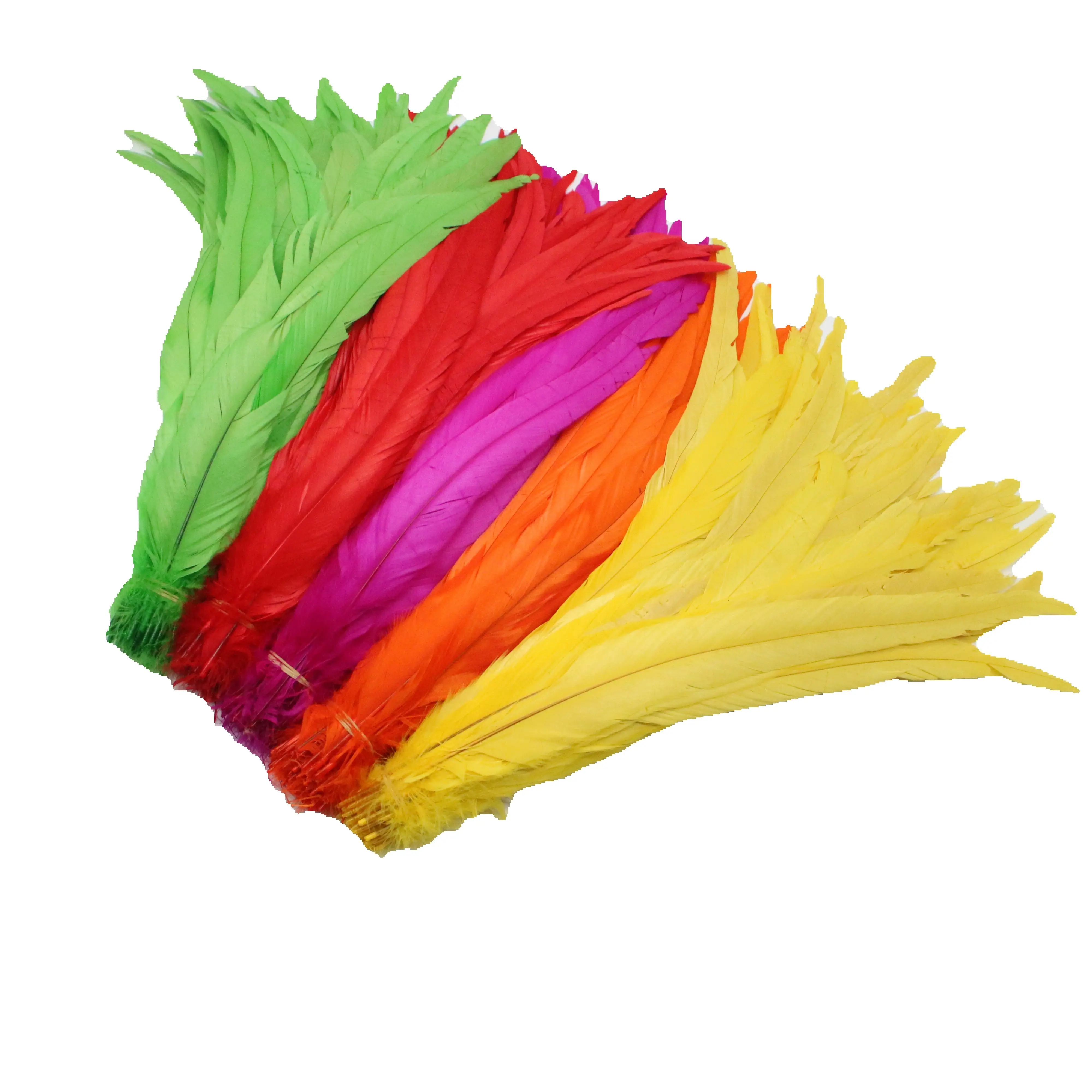 50 Stuks Natuurlijke Kuiken Staartveren 25-40 Cm/10-16 Inch Kleding Decoratie Stage Performance Haan Staart veren Pluim - afbeelding 2