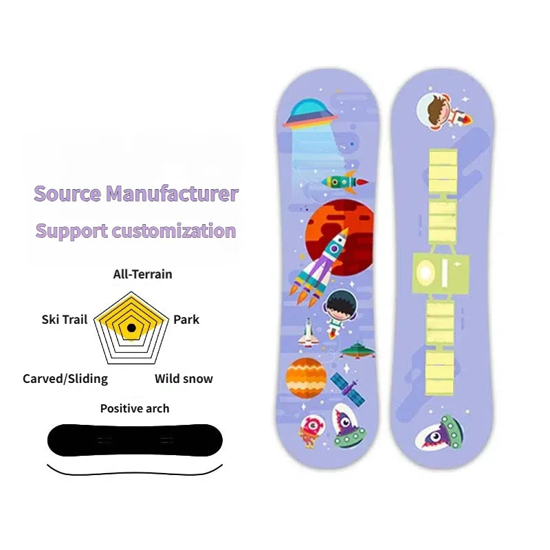 Source Manufacturer Entry Level Cartoon Children's Poplar Wood Core Water-Resistant Durable All Seasons Board Snowboard