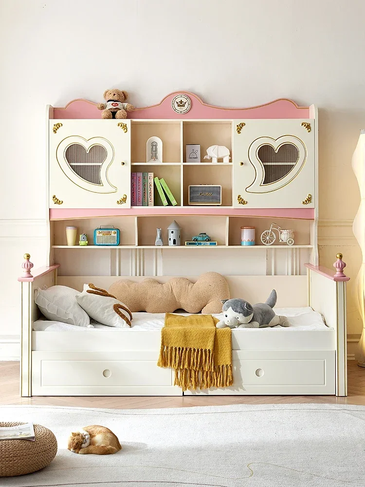 Noble children's bed combination wardrobe bed integrated small unit tatami, not disturbing each other, saving space, girl prince