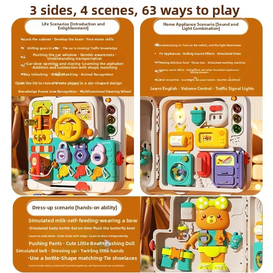 Montessori Early Education Focused Board Toys Are Suitable For Infants Aged 1-3 And Young Children To Promote The Development Of