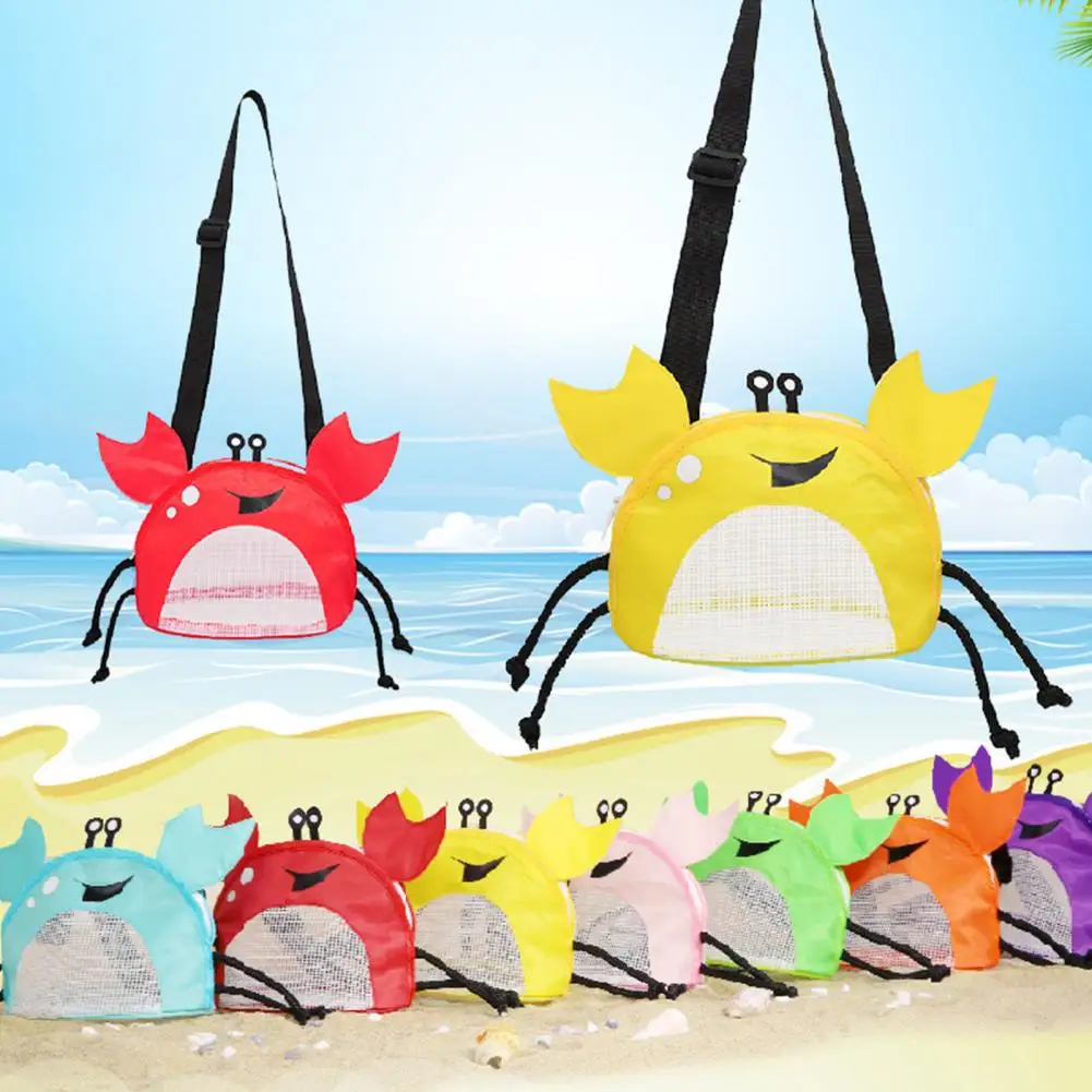 Shell Collecting Bag Foldable Breathable Shell Bag Lightweight PVC Storage Pouch Crab Shape Beach Bag Big Crab Shell Storage Bag