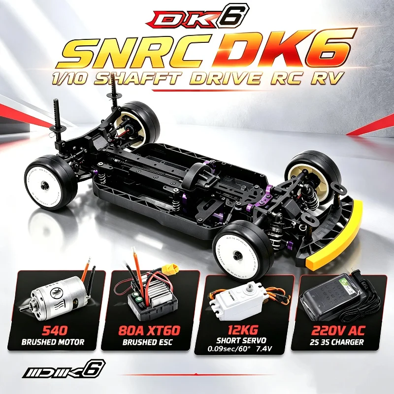 New SNRC DK6 1/10 Shaft‑Driven 4WD Remote Control Electric RV High Speed Race Brushed RC Model Toy With PC Transparent Car Shell