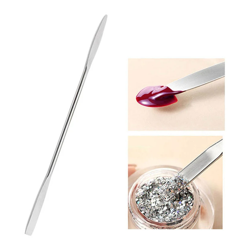 1pc/ Stainless Steel Dual Heads Makeup Toner Spatula Mixing Stick Foundation Cream Mixing Tool Cosmetic Make Up Tool