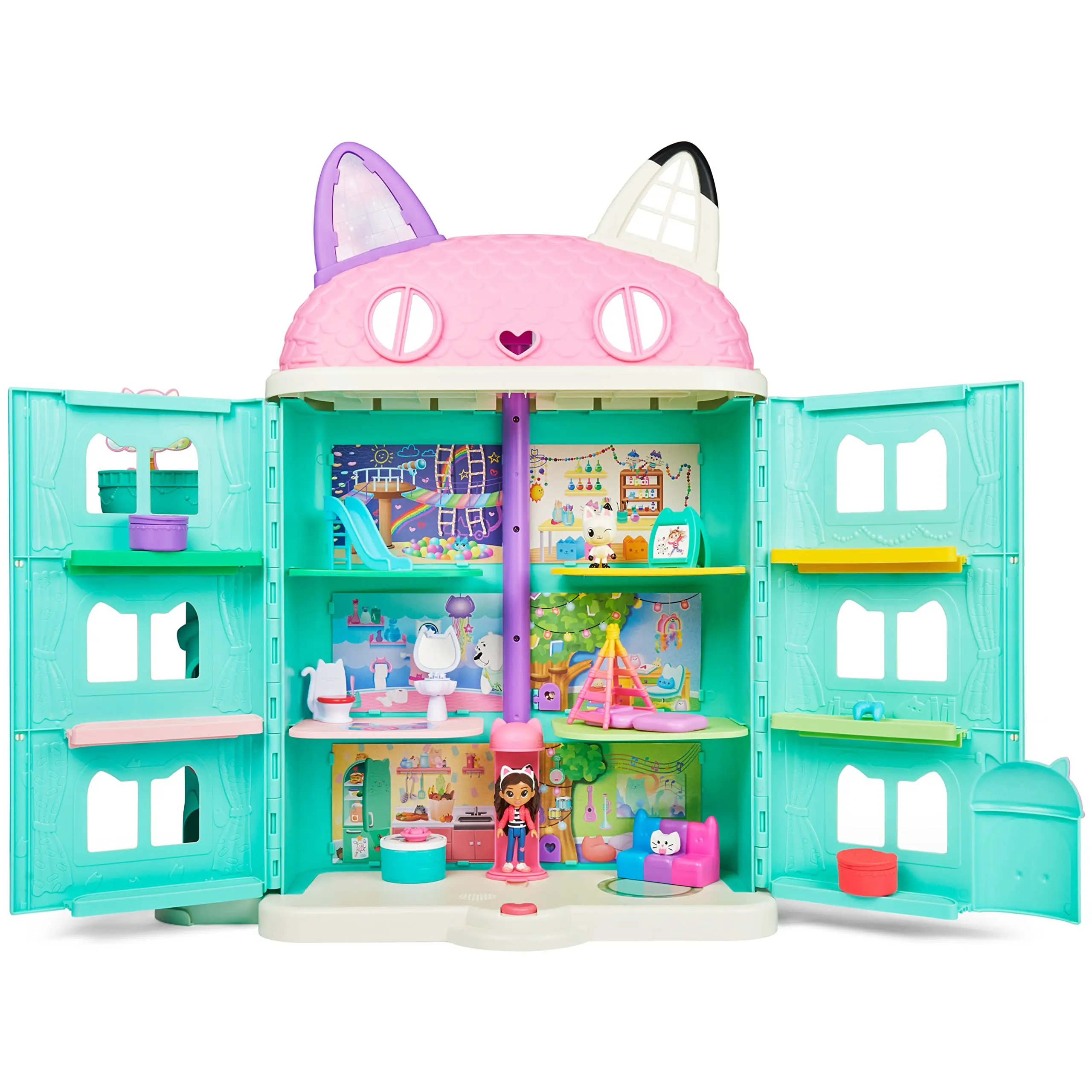 Gabby's Dollhouse Gabby's Purrfect Dollhouse Playset Luxury Chateau Villa with Sound Girls Play House Toys Birthday Gift Set