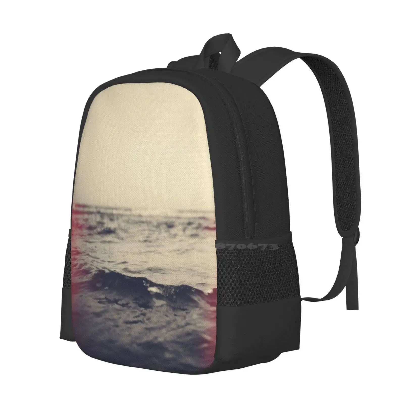 Revival Hot Sale Schoolbag Backpack Fashion Bags Ocean Waves Light Leaks Monochrome Melancholy Moody Color Leak Water East