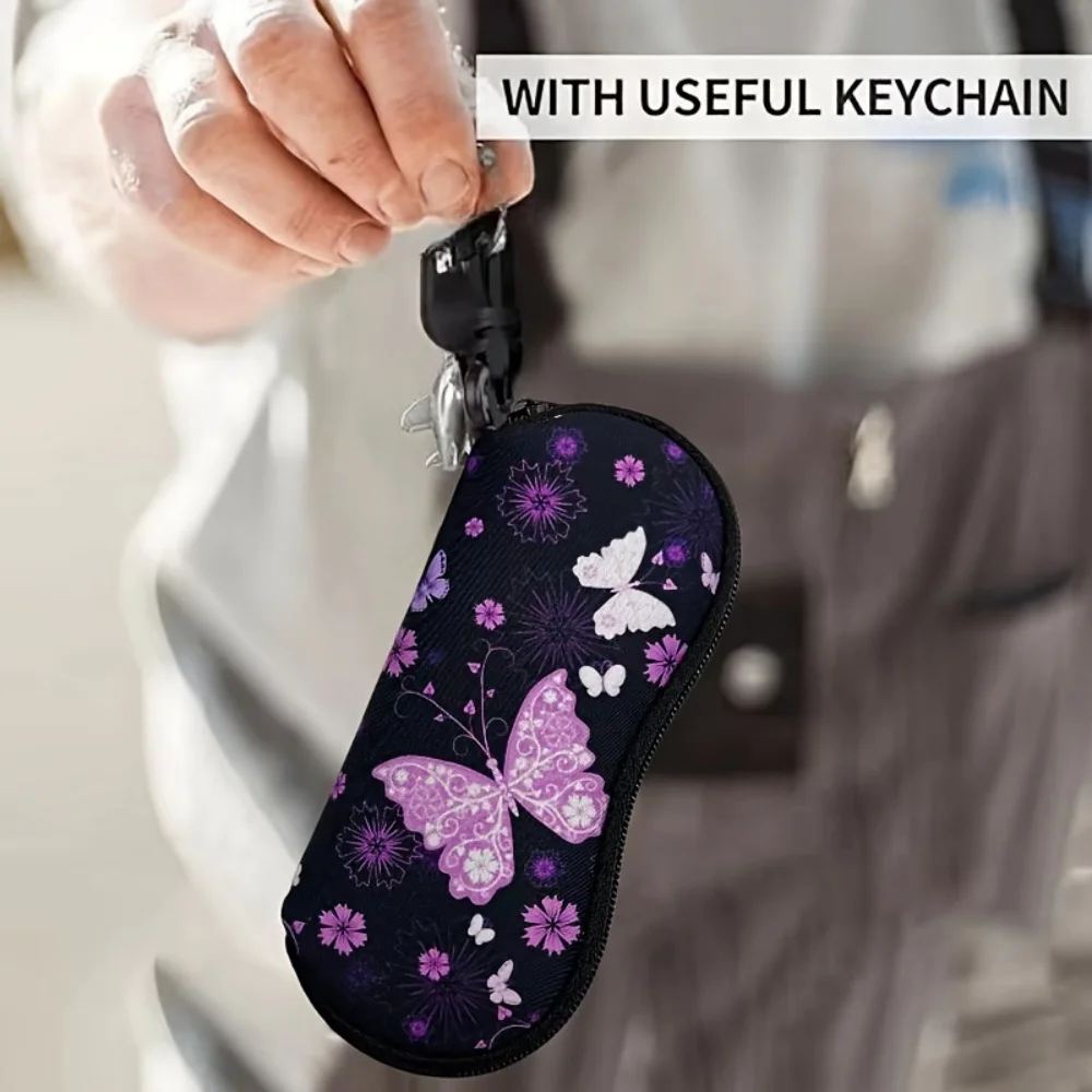 KLASSNUM Sunglasses Case Vintage Bird Butterfly Fashion Design Sunglasses Case Shockproof Spectacle Box Zipper Women Protector