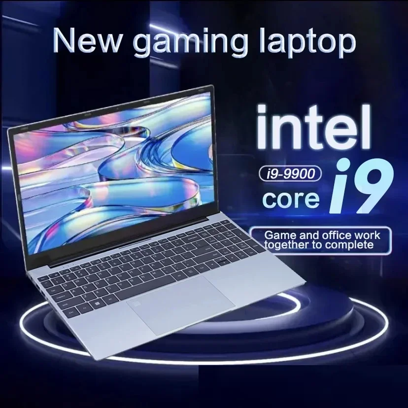 Notebook de 15,6 polegadas com Windows 11 Pro, processador Intel Core i9-9900, 16 GB de RAM, SSD de 1 TB, ideal para trabalho, jogos e estudo.