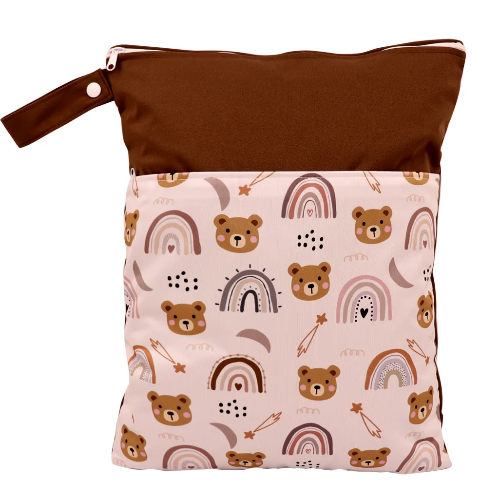 Picture 3: 1Pcs Wet Bag Diaper Bags Waterproof Diaper Bag Wet Dry Bag For Swimming&Gym Portable Mom Bag and Baby Diapers Nappies 30*40cm