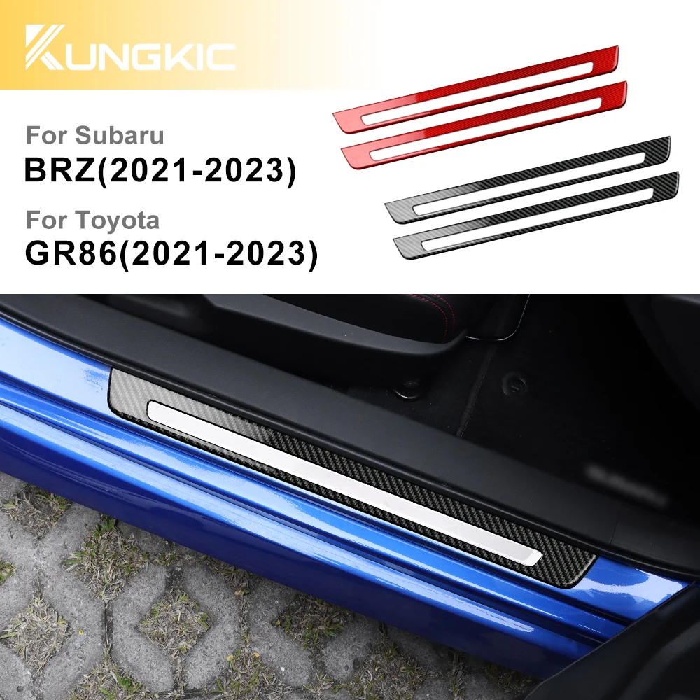 

Real Hard Carbon Fiber For Subaru BRZ Toyota GR86 2021 2022 2023 2024 Door Sill Strip Protector Cover LHD RHD Trim Accessories