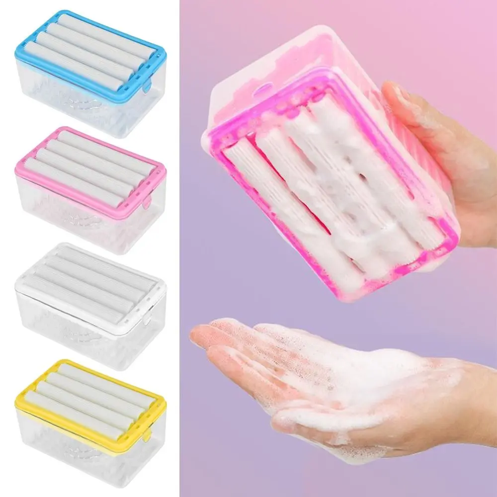 Creative Roller Type Soap Box For Bathroom Shower Rub-free Soap Box with Sponge Rollers Plastic Soap Drain Storage Container