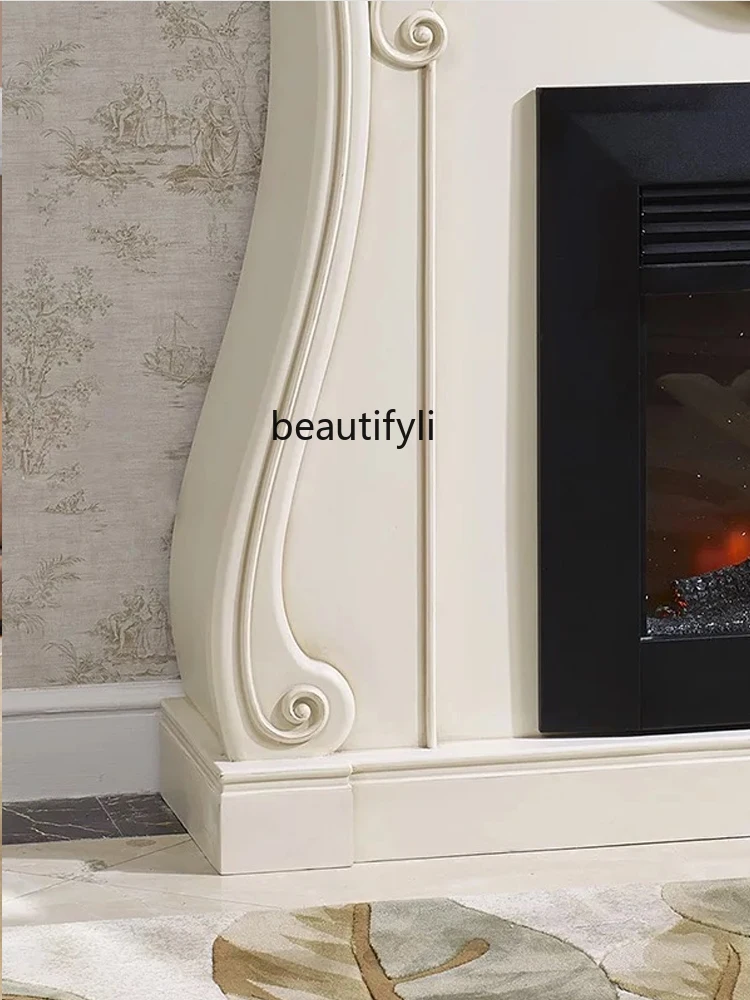 zqireplace Mantel Modern Simple Humidifying 3D Atomization Stove Core French Retro Electronic Simulation Flame Curio Cabinet