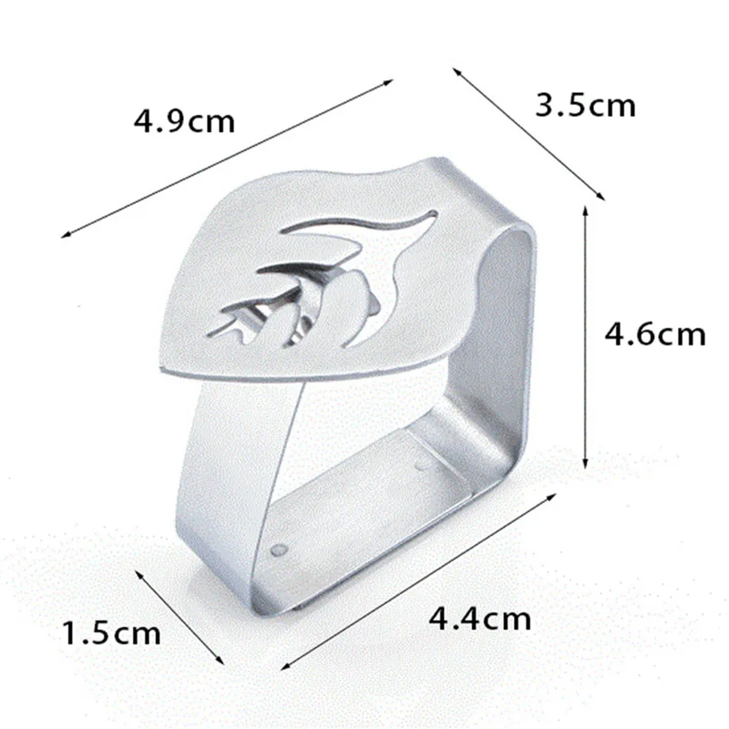 A71Z 16 Pcs Silver Stainless Steel Tablecloth Clip Creative Leaf-Shaped Table Fixing Clip Thickened Non-Slip Tablecloth Rack