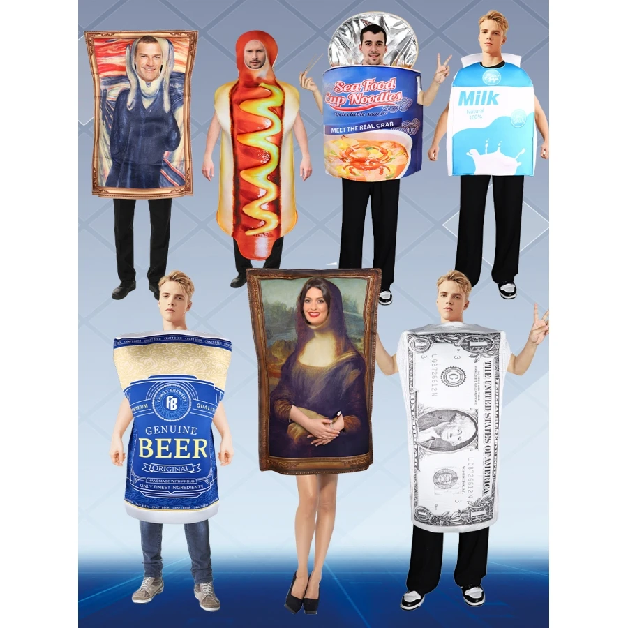 loween-mona-a-milk-potato-chips-burger-hot-dog-red-middle-poker-performance-clothes-annual-meeting-costume-ladies-faion
