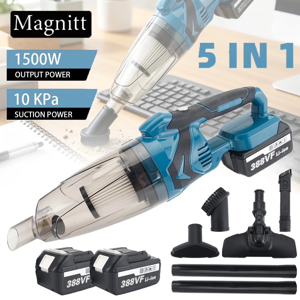 Aspirapolvere Elettrico Portatile Senza Fili 5 in 1, Aspiratore Cordless per Casa e Auto, Utensile di Pulizia Portatile per Batteria Makita 18V
