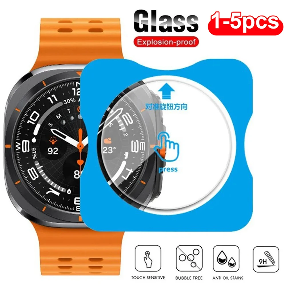 Gehärtete Glasschutzfolien für Samsung Galaxy Watch 8/7 40 mm 44 mm Watch 8 Classic 46 mm, kratzfeste Displayschutzfolie