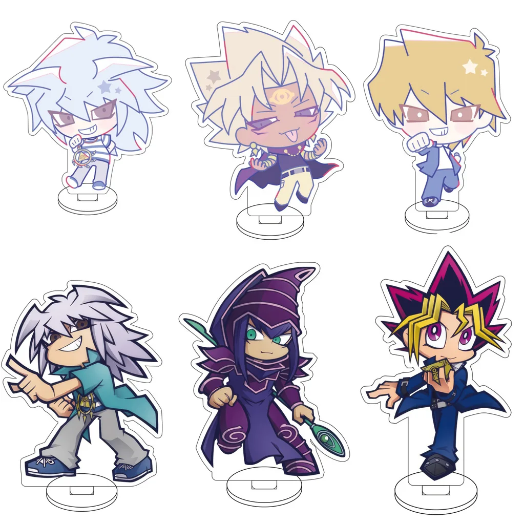 10CM Anime Yu-Gi-Oh Ryou Bakura Marik Ishtar Joey Wheeler Yugi Muto Cos Acryl-Figur Ständer Q-Version Niedliche Geschenke Dekorationen
