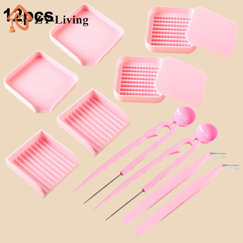 12pcs/Set 2.6mm Handmade DIY Hama Beads Tool Kit with Tweezers Pen Needle Shovel Plate Clip for Artisanal Crafts view 2