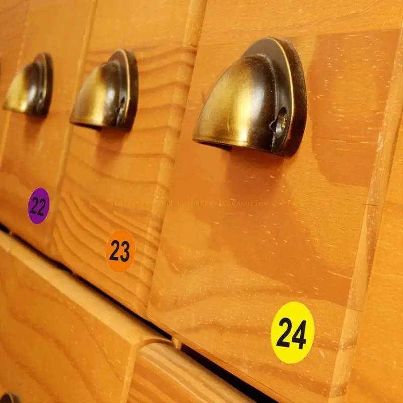 50 ورقة 1-100 ملصقات رقم 25 مم ملصقات أرقام دائرية لملصقات ملفات مكتب تصنيف المجلد