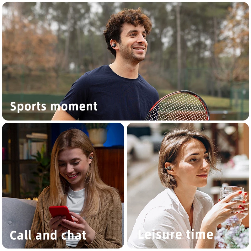 Auriculares inalámbricos con Bluetooth, cascos con micrófono, manos libres, cancelación de ruido, Clip para la oreja, música, deportes, tapones para los oídos para juegos