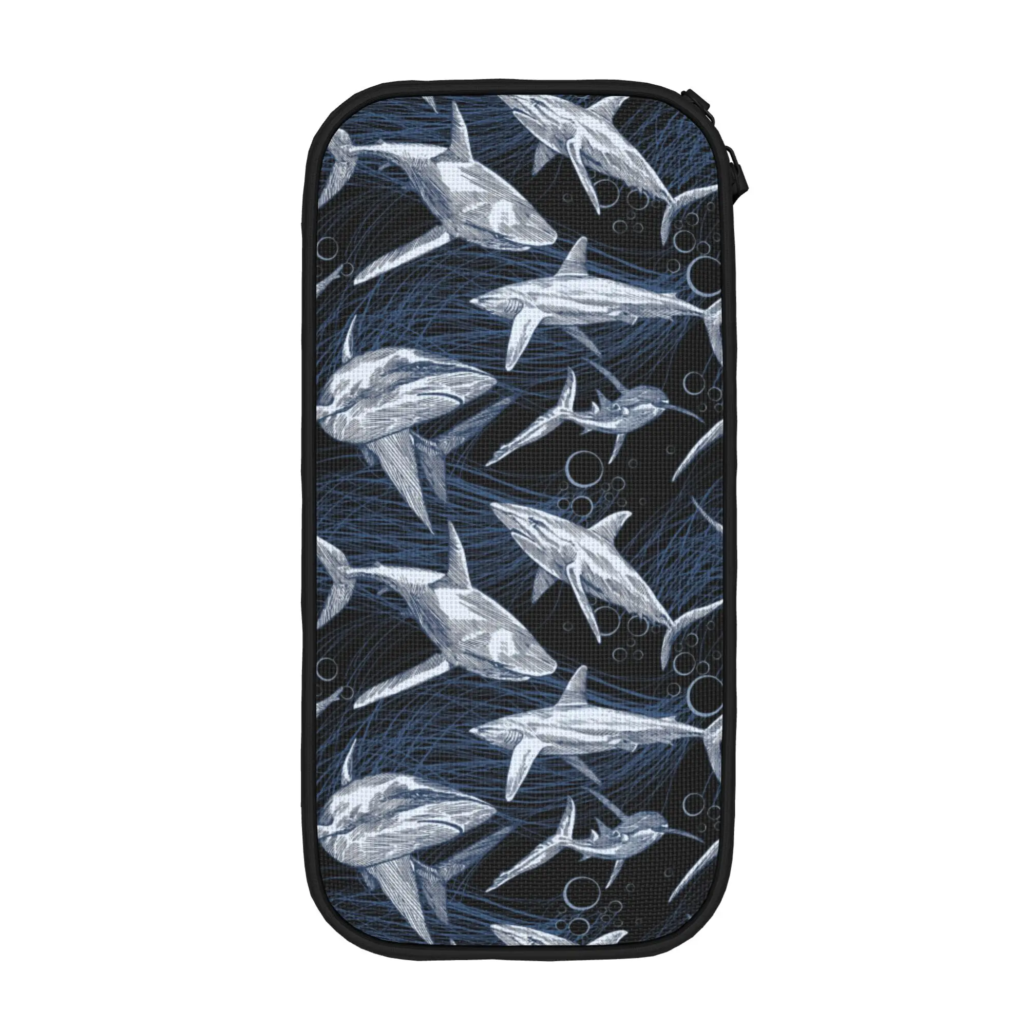 

Пенал с изображением акулы, нарисованной вручную, подводный мир, океан, морские организмы, пеналы для школьных принадлежностей, школьные принадлежности, канцелярские товары