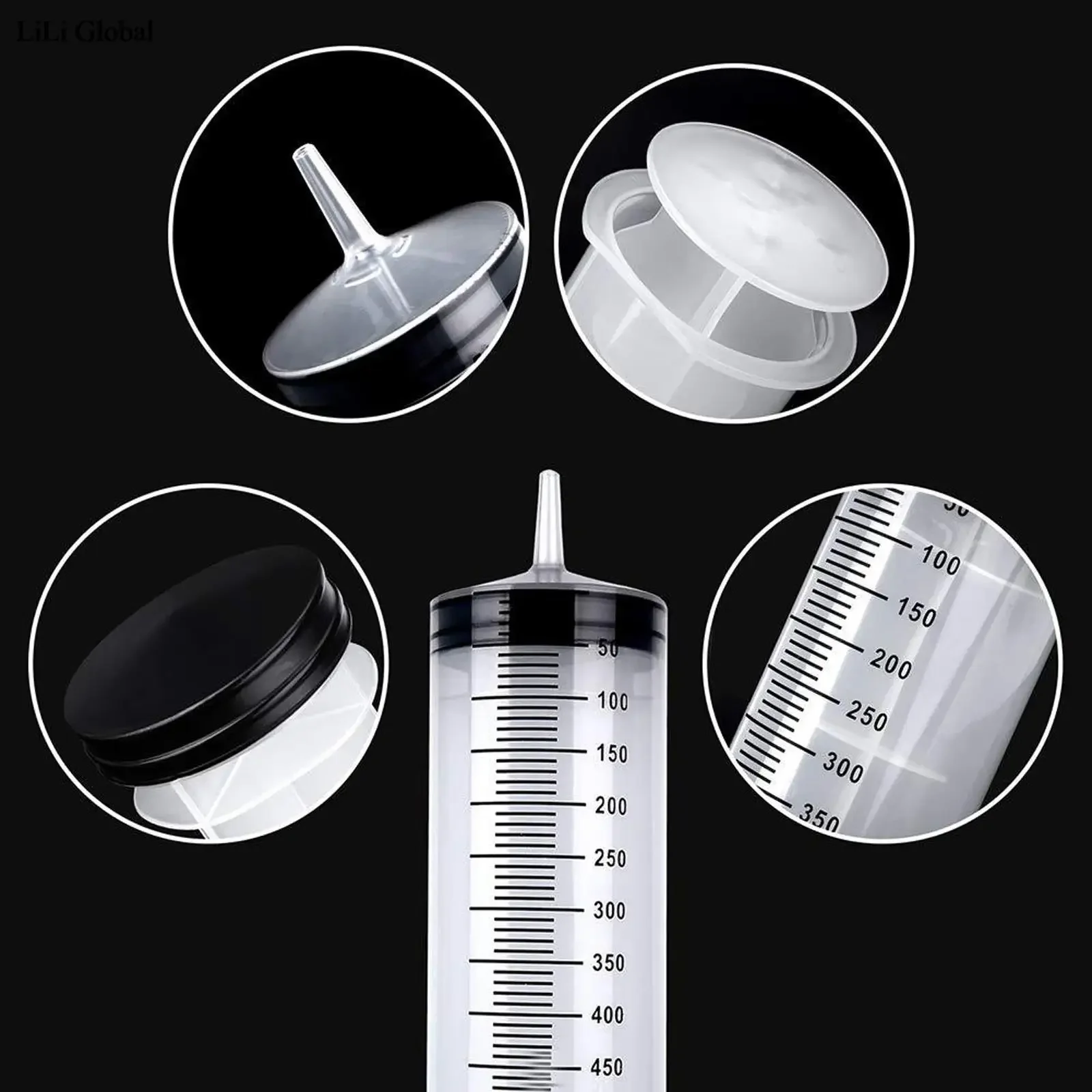 Reusable Plastic Syringe Large Capacity 100ML 550ML Measuring 1M Hose For Pet Feeder Hydroponics Pump Oil Glue Car Repair Tools