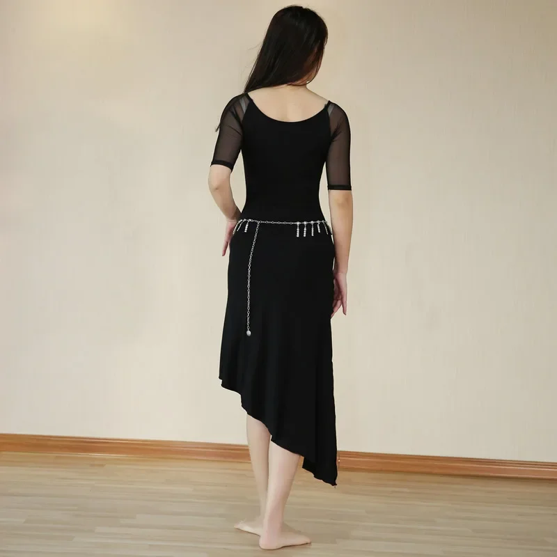 1 개/몫 여성 bely 댄스 복장 레이디 트레이닝 댄스 의상 솔리드 댄스 모달 드레스