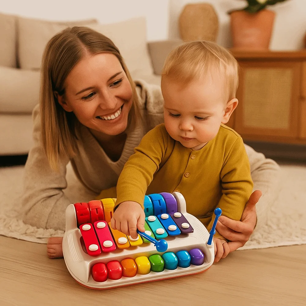 البلاستيك 8-ملاحظة تدق ألعاب البيانو اليد تدق قرع أداة الطفل الموسيقى الخليط عصا إكسيليفون التعليم المبكر