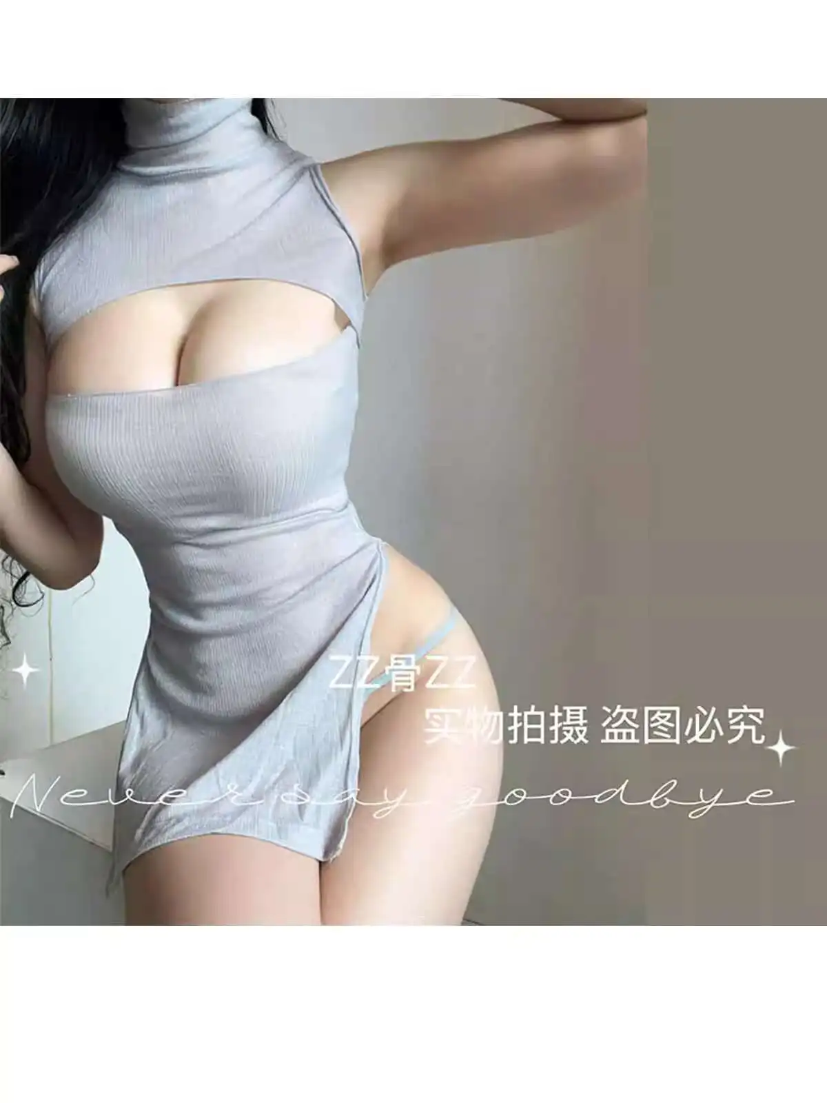 Robe d'été française, Sexy, élégante, Style féminin, fente haute, creuse, transparente, col haut, fine, mode femmes, 7EH9