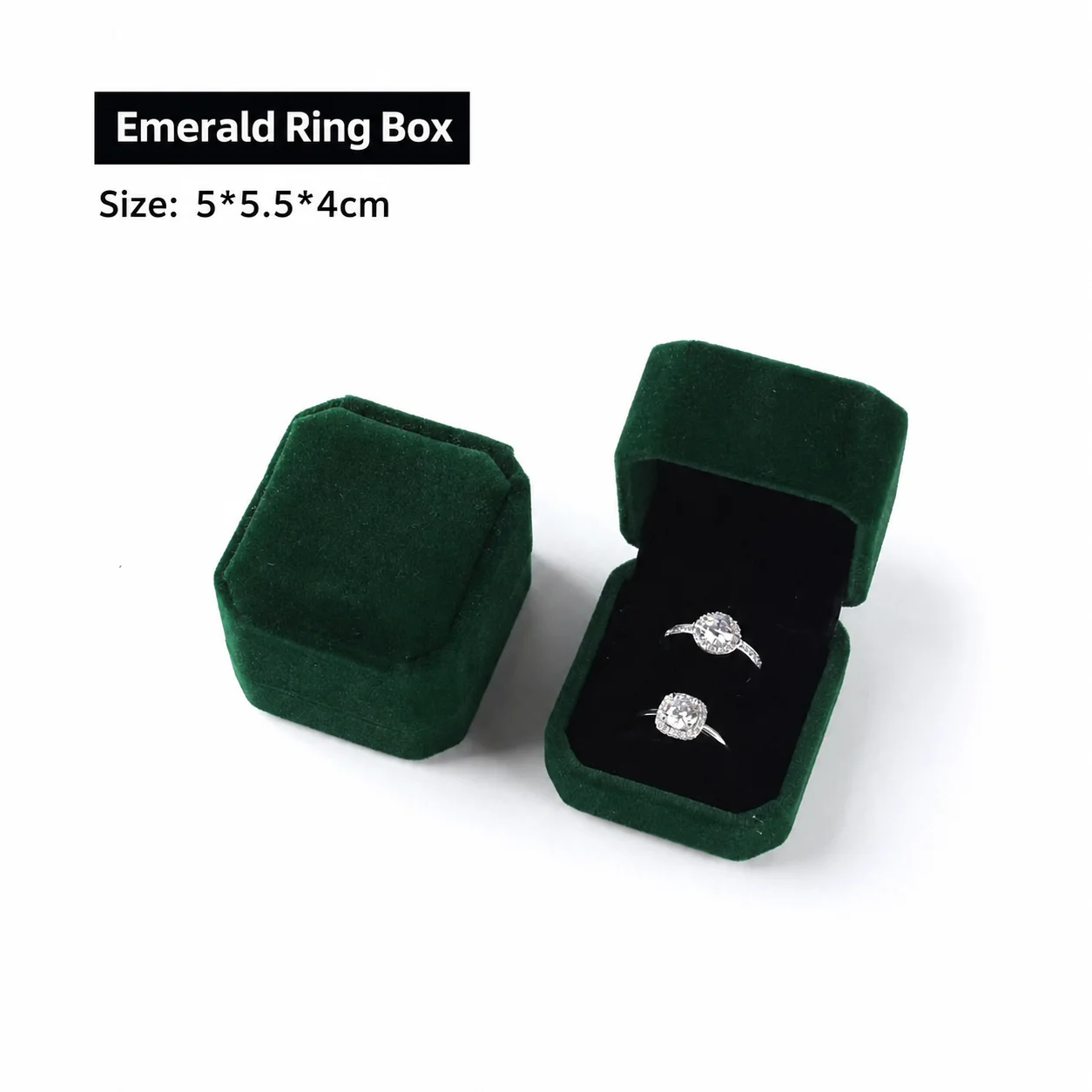 Jewelry Storage Box Minimalist Couple Ring Box Wedding Ring Holder Soft Velvet Ring Box For Jewelry Display Home Storage