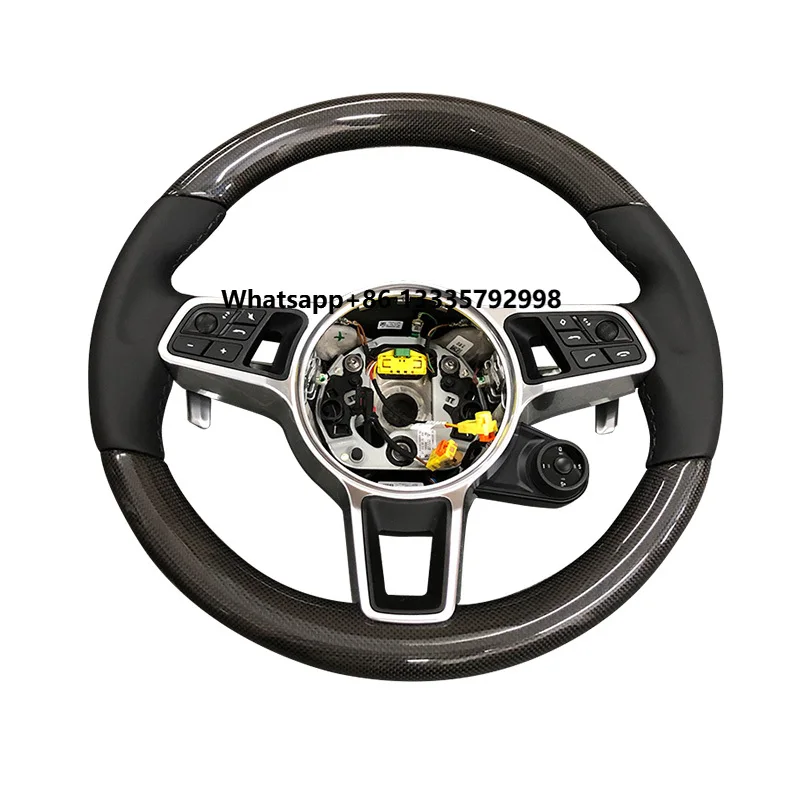 

For Porsche Cayenne 2017-2023 9Y0 Panamera 971 Carbon Fiber Steering Wheel Upgrade New Condition Replacement Assembly